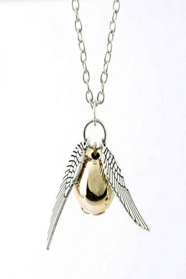 Harry Potter Golden Snitch ST Wings Pendant Necklace (Antique silver plate)  - Image 1