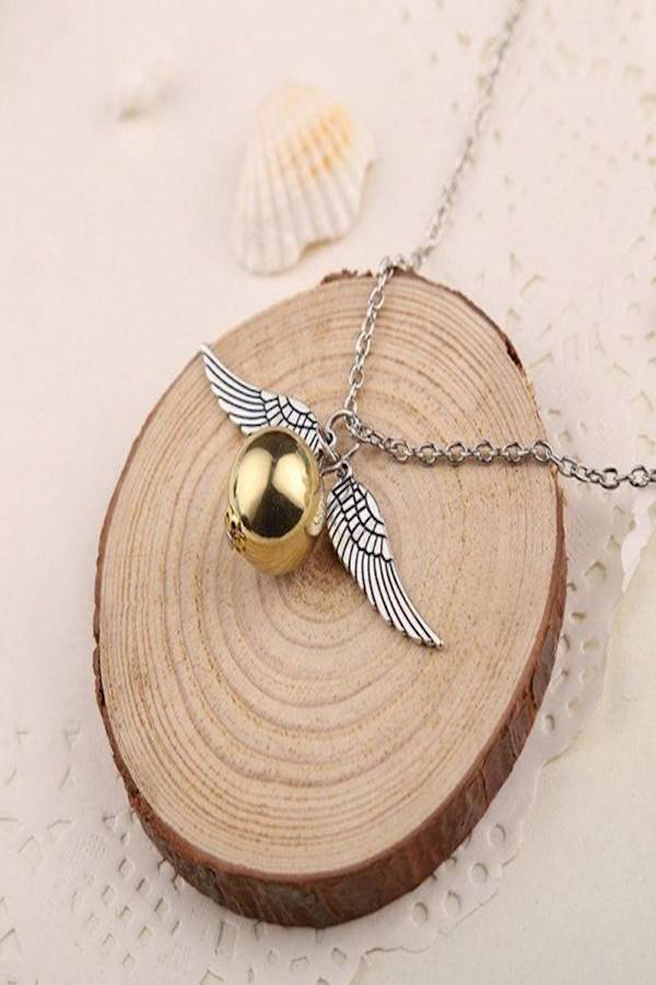Harry Potter Golden Snitch ST Wings Pendant Necklace (Antique silver plate)  - Image 3