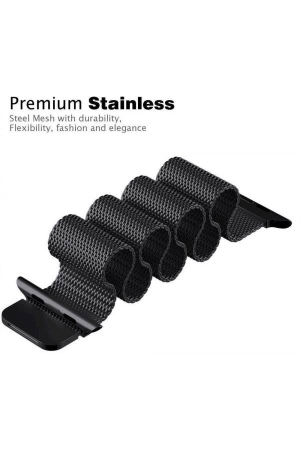 Generic - Smart Watch 44Mm Magnetic Milanese Loop Stainless Steel Band 44Mm Black - Image 1