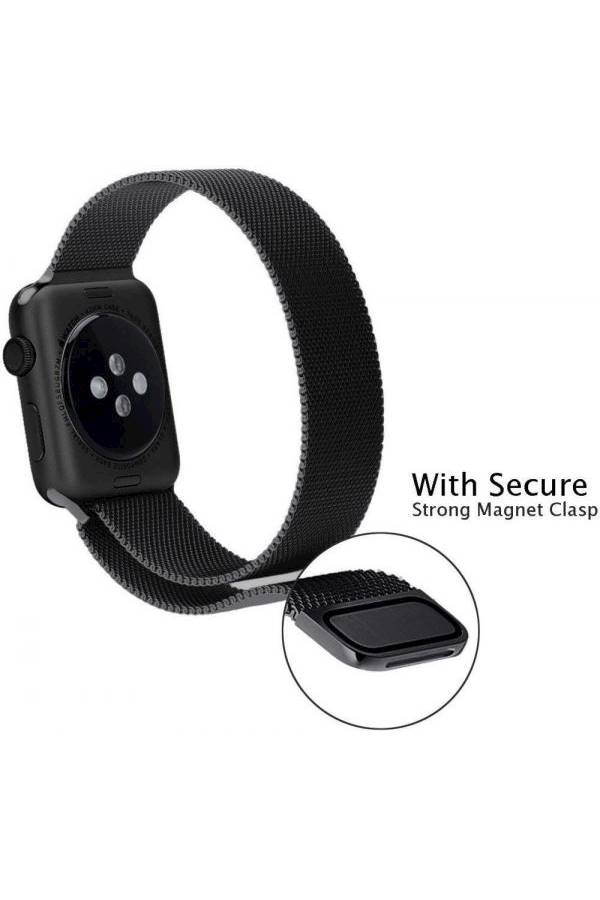 Generic - Smart Watch 44Mm Magnetic Milanese Loop Stainless Steel Band 44Mm Black - Image 1