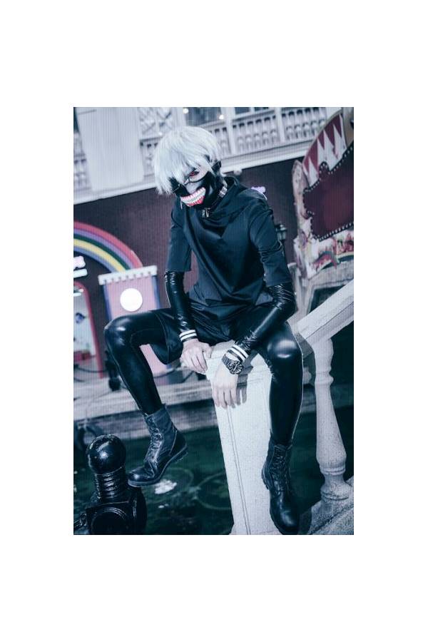 Generic - Japanese Anime Tokyo Ghoul Kaneki Ken Costume Black Fighting Uniform - Image 1
