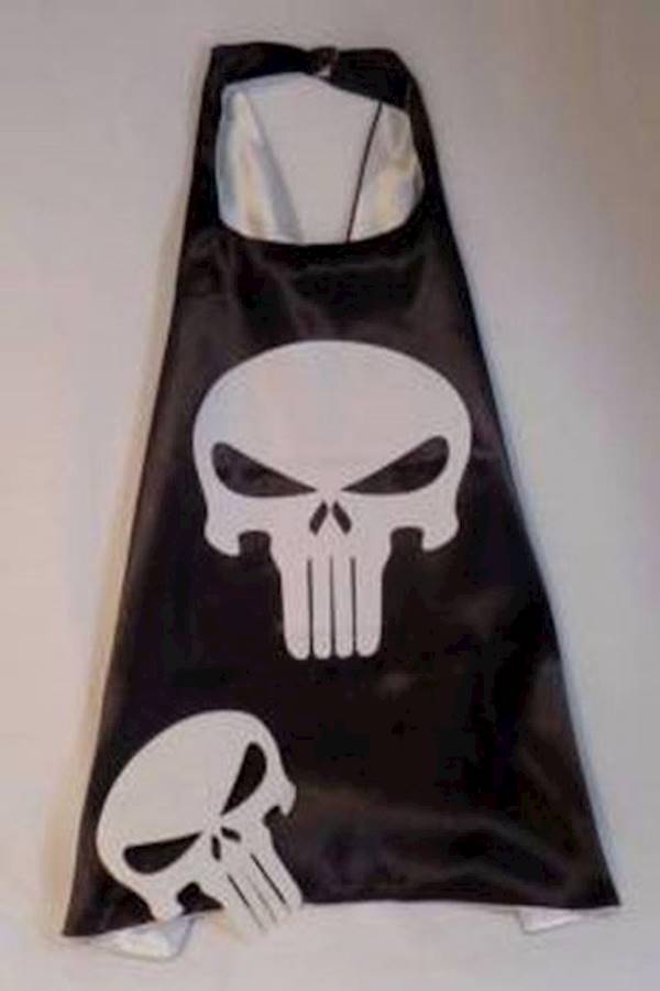 طقم البطل الخارق مكوّن من قناع للوجه ورداء يمكن ارتداؤه على الوجهين من مسلسل Punisher One Size - Image 2