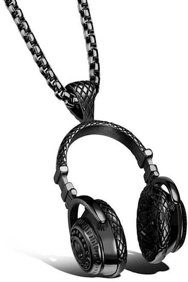 PK-1100BK Fashionable Stainless Steel Long Chain Pendant Necklace for Men 