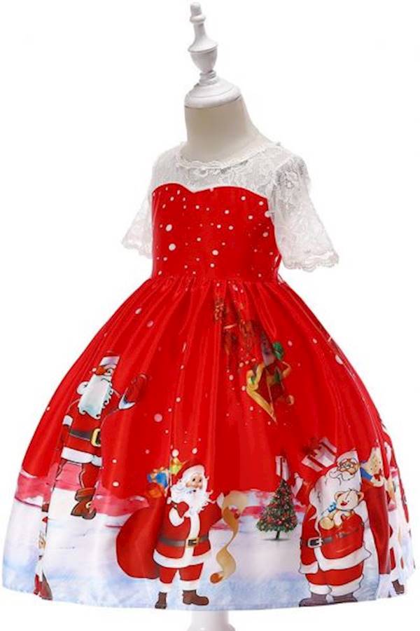 Christmas Eve Xmas Snow Special Printing Holiday Party Dresses SD041G  - Image 2