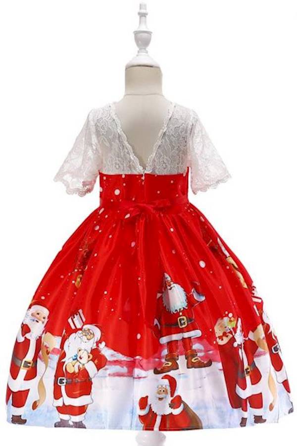 Christmas Eve Xmas Snow Special Printing Holiday Party Dresses SD041G  - Image 3