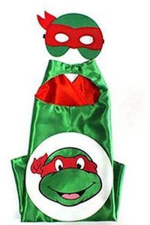 Mutant Ninja Turtle Double Sided Cape And Mask Set One Size - Image 1