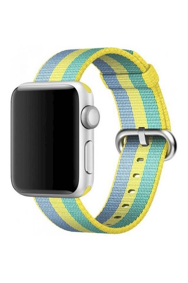 سوار من النايلون المنسوج للساعة الذكية 3 مقاس 38 مم، لون ليموني