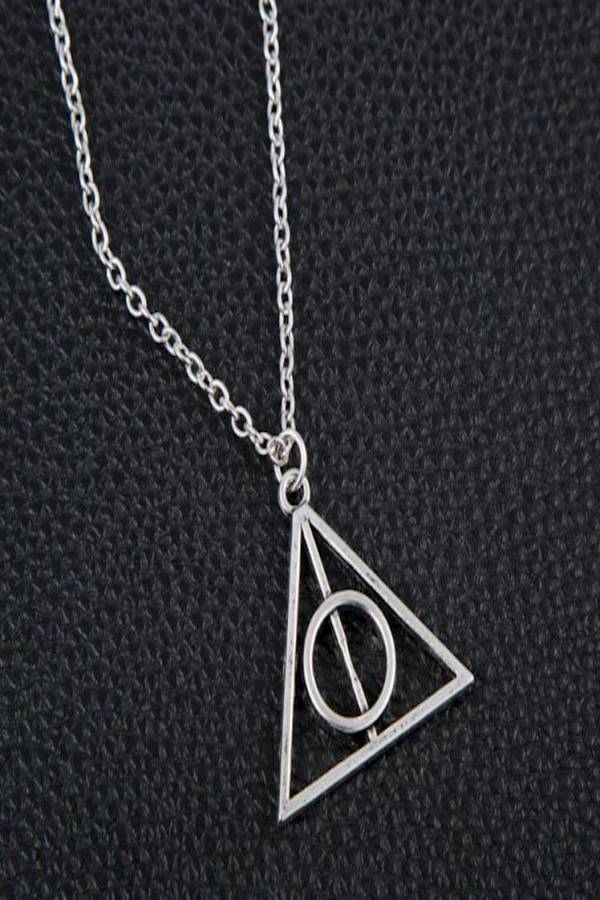 Harry Potter Plated Deathly Hollows Symbol Pendant Necklace - Image 2