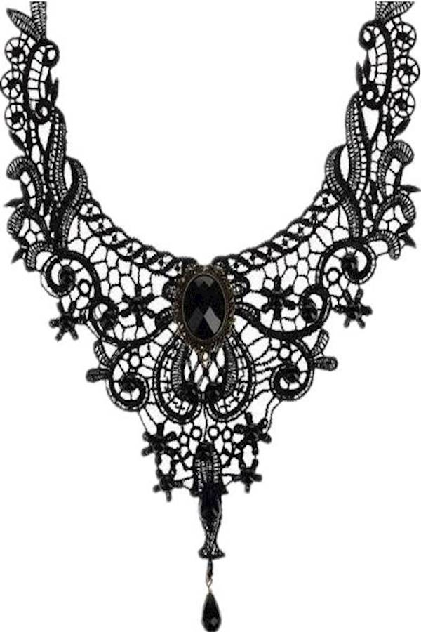 Lace Luxury Necklace with Shine Beads Vitage Necklace False Collar