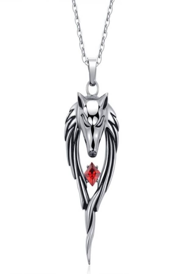 Titanium Steel Wolf Head Pendant Necklace - Image 1