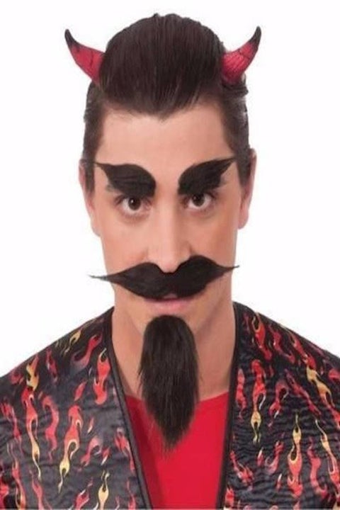 Devil Goatee Beard, Mustache And Eyebrow Set