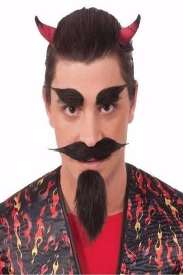null - Devil Goatee Beard, Mustache And Eyebrow Set - Image 1