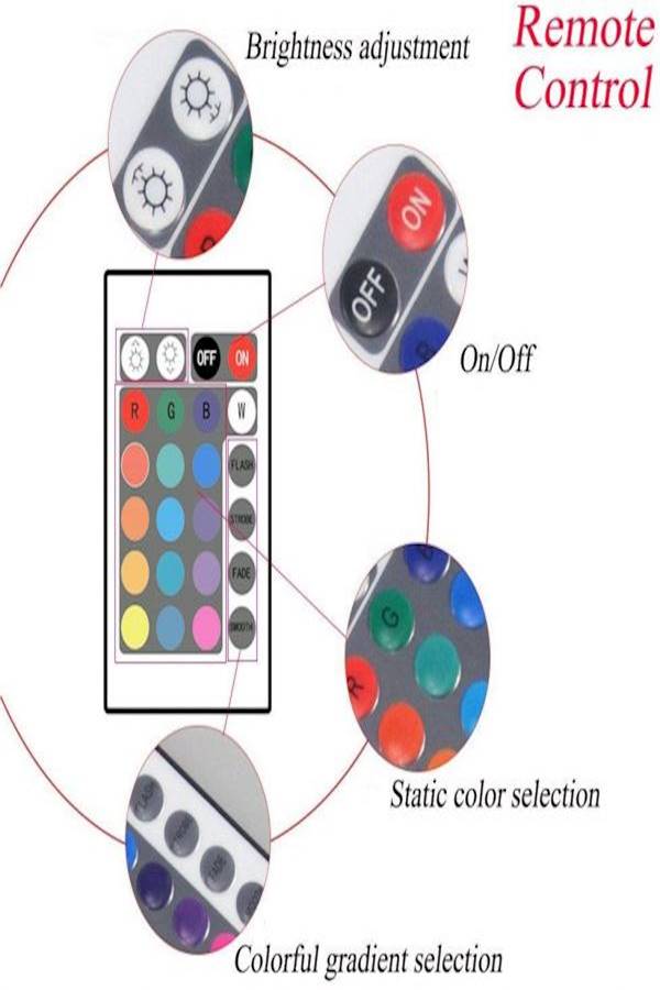مصباح زينة بأضواء للإنارة الداخلية للسيارة من 7 ألوان وبقدرة 12 فولتاً مع جهاز تحكم عن بعد - Image 5
