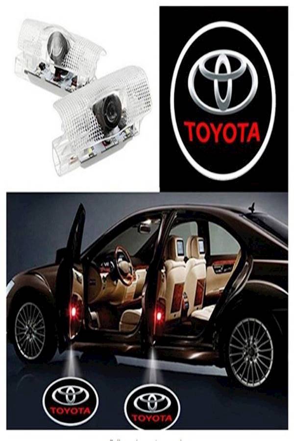 4 مصابيح برموز تعريفية لأبواب سيارة تويوتا تعرض شعار وعبارة ترحيب بضوء LED على الأرض - Image 2
