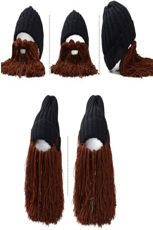 Beanie With Beard Costume Accessory M  - Image 2