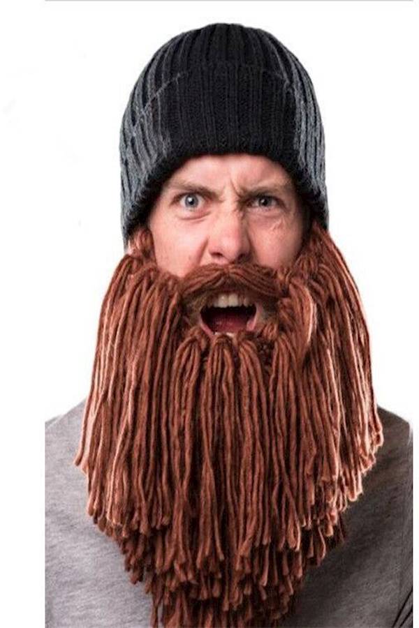 Beanie With Beard Costume Accessory M  - Image 3