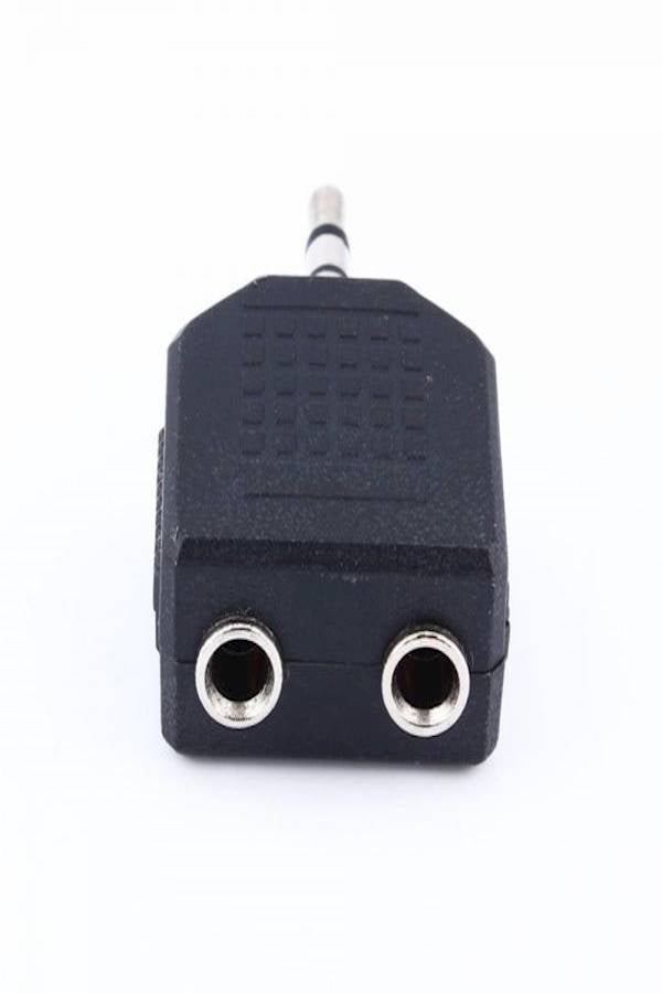 Generic - 3.5Mm Jack 1 To 2 Double Earphone Headphone Y Splitter Cable Cord Adapter Plug Black - Image 1