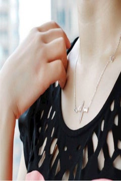 Alloy ECG Shaped Clavicle Chain Necklace - v1555564891/N24025842A_3