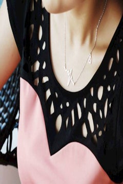 Alloy ECG Shaped Clavicle Chain Necklace - v1555564891/N24025842A_4