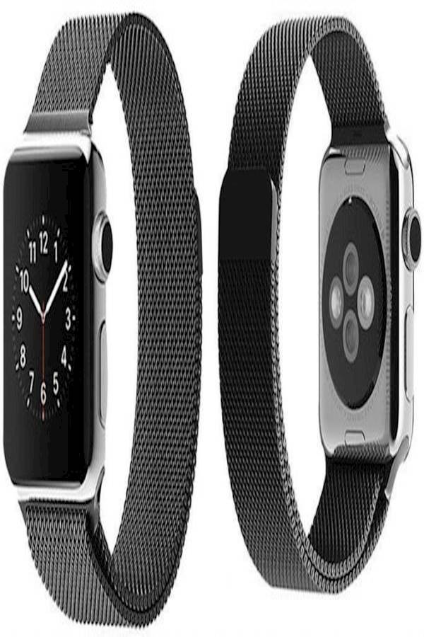 Generic - Smart Watch 38Mm Magnetic Milanese Loop Stainless Steel Band For Smart Iwatch 38Mm Black - Image 1