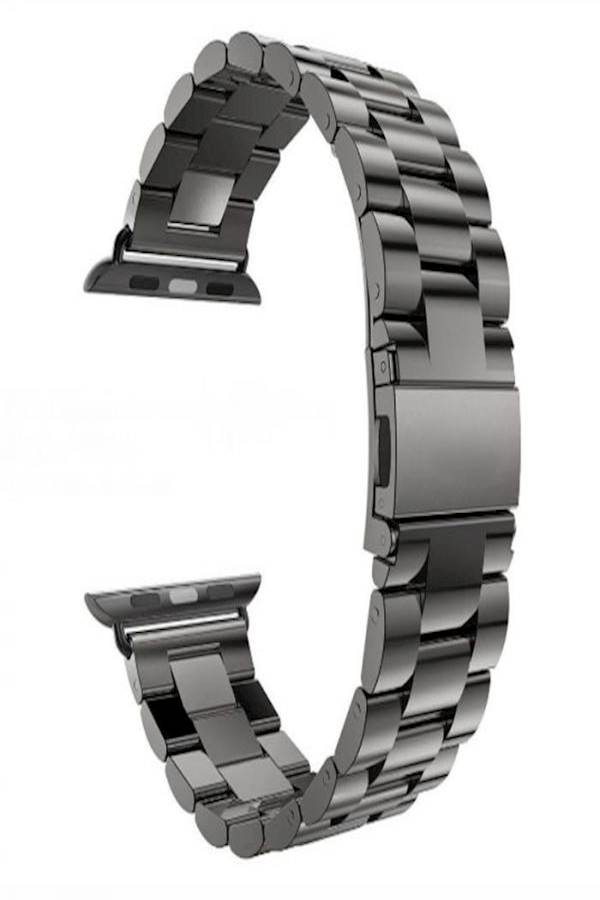 Generic - Smart Watch 42Mm Solid Three Links Stainless Steel Metal Band Loop For Smart Iwatch 42Mm Black - Image 1