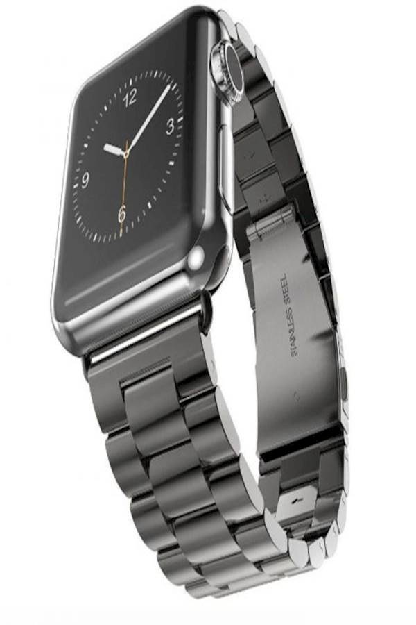 Generic - Smart Watch 42Mm Solid Three Links Stainless Steel Metal Band Loop For Smart Iwatch 42Mm Black - Image 1