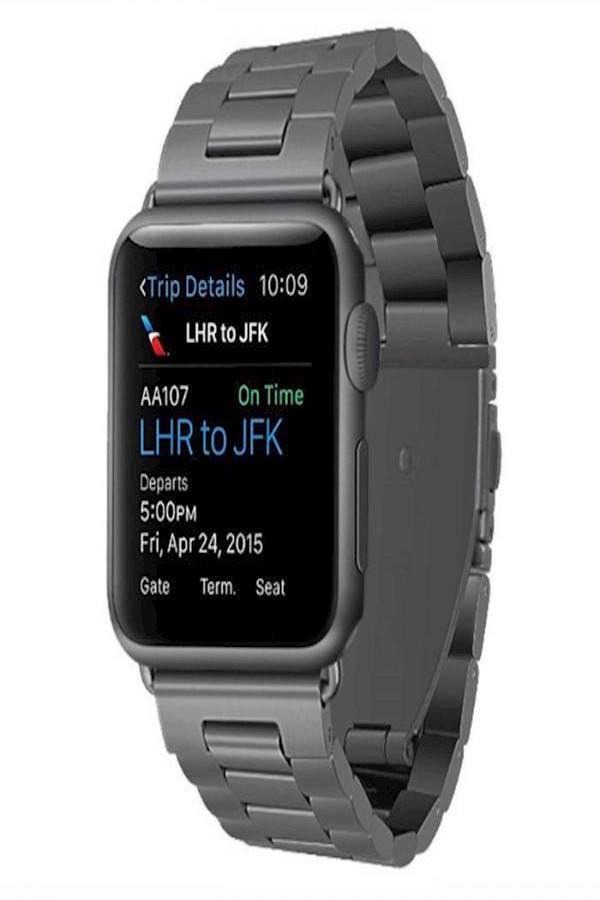 Generic - Smart Watch 42Mm Solid Three Links Stainless Steel Metal Band Loop For Smart Iwatch 42Mm Black - Image 1