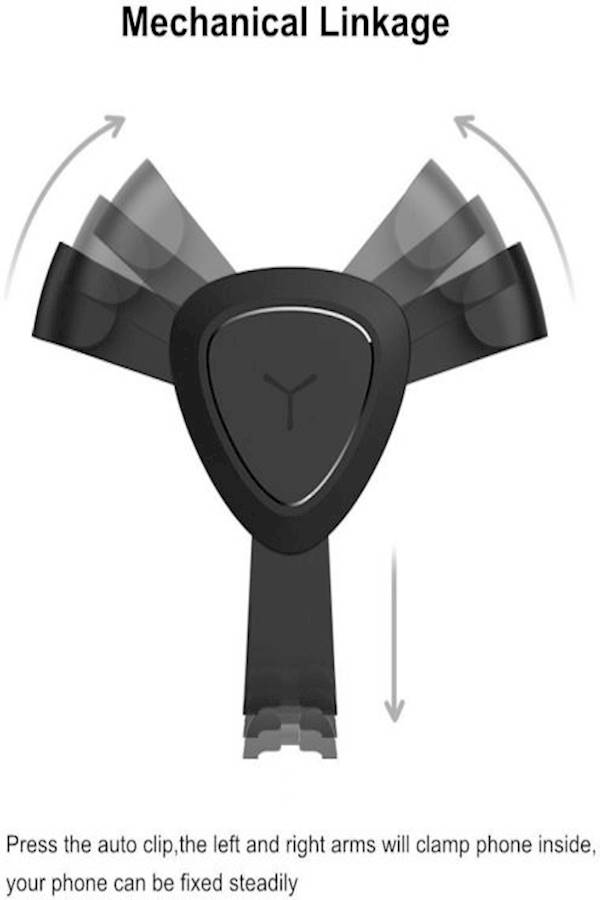 Gravity Air Vent Mount Car Mobile Phone Holder Adjustable Bracket Phone Stand Holder Black - Image 2