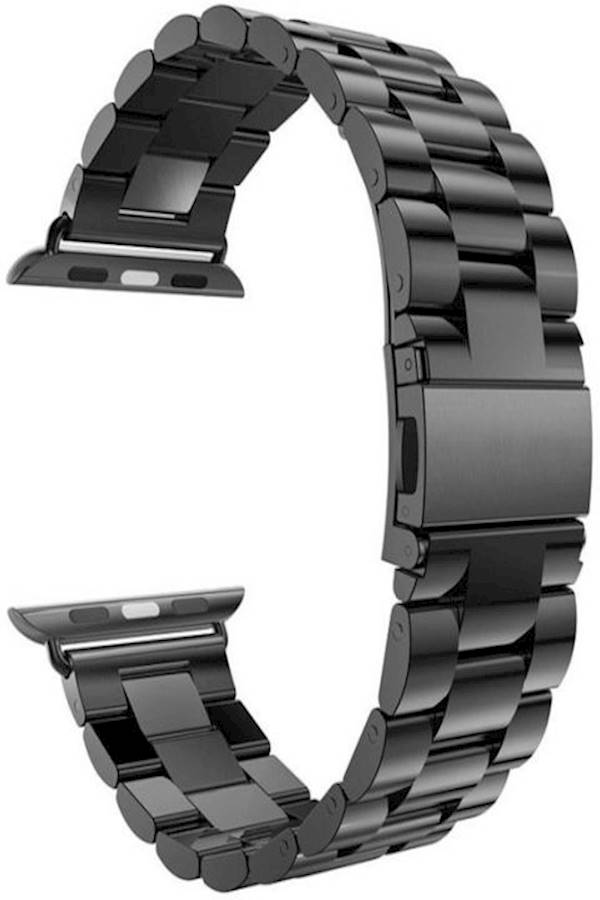 سوار بديل من الإستانلس ستيل لمجموعة ساعات أبل سيريز 3 / 2/ 1 أسود - Image 1