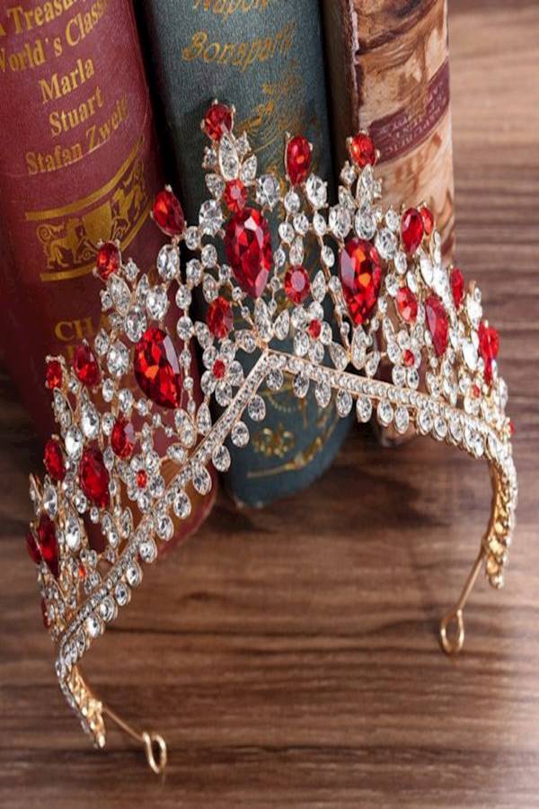ماركة غير محددة تاج زفاف مرصع بحجر الراين  - Image 2