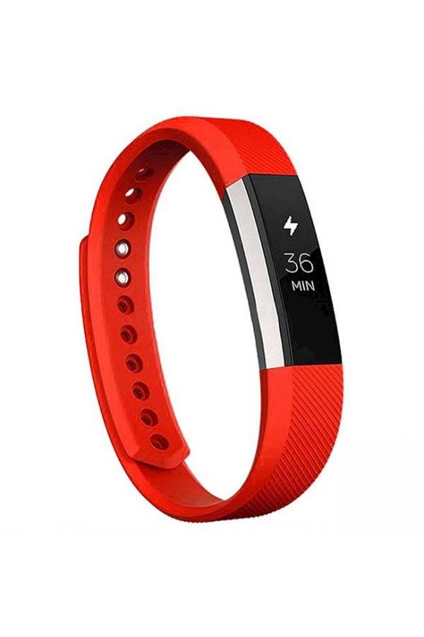 Silicone Smart Watch Band with Protective Film for Fitbit Alta Red - Image 1