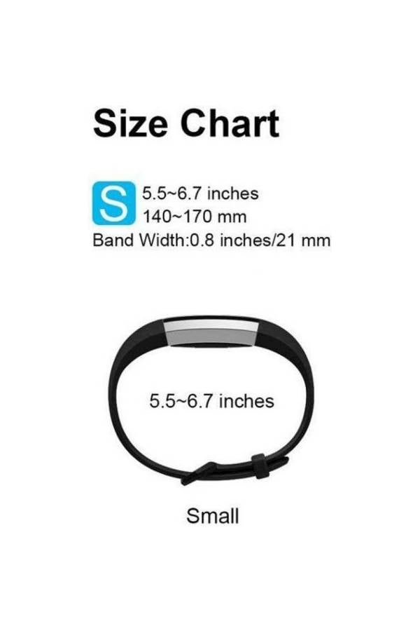 For Fitbit Alta HR - Small Size Soft Silicone Wrist Band Strap - Black  - Image 4