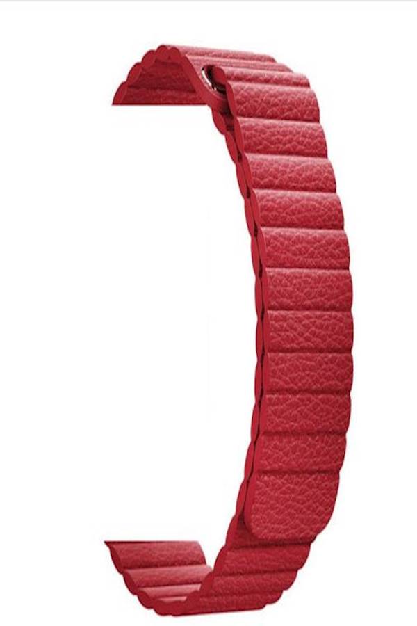 Generic - Magnetic Closure Bracelet Watchband for Apple Watch Leather Loop Band Strap 42mm Wristband Red - Image 1