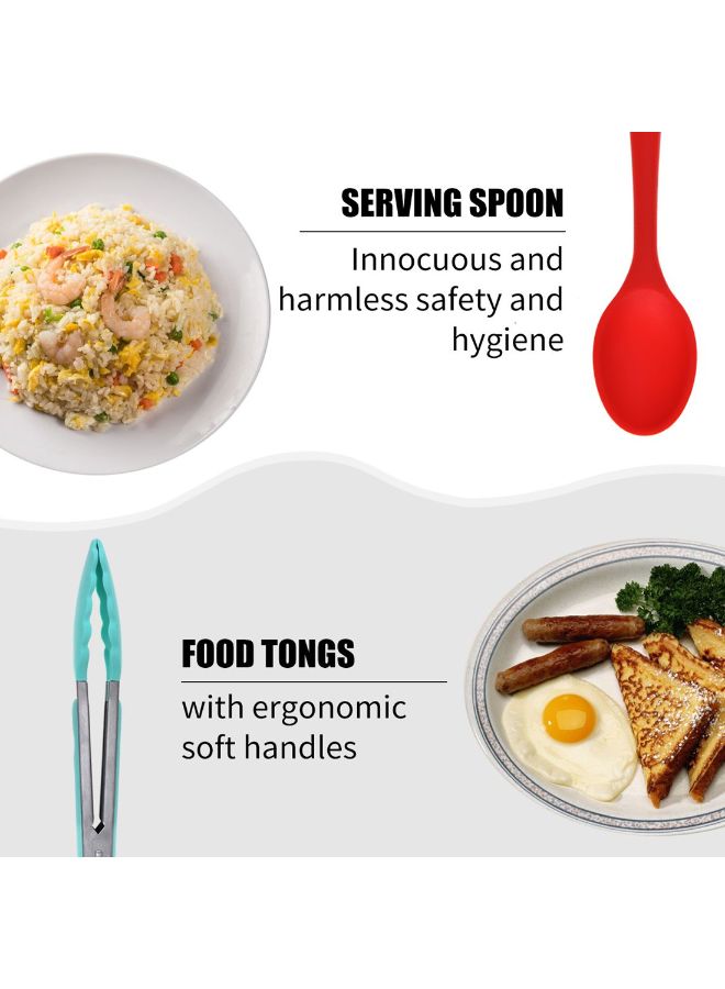 طقم أدوات مطبخ مكون من 10 قطع متعدد الألوان 15x10x17سم - Image 5