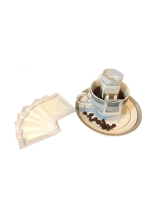 50-Piece Hanging Ear Drip Coffee Filter Beige 5x8x17cm  - Image 1