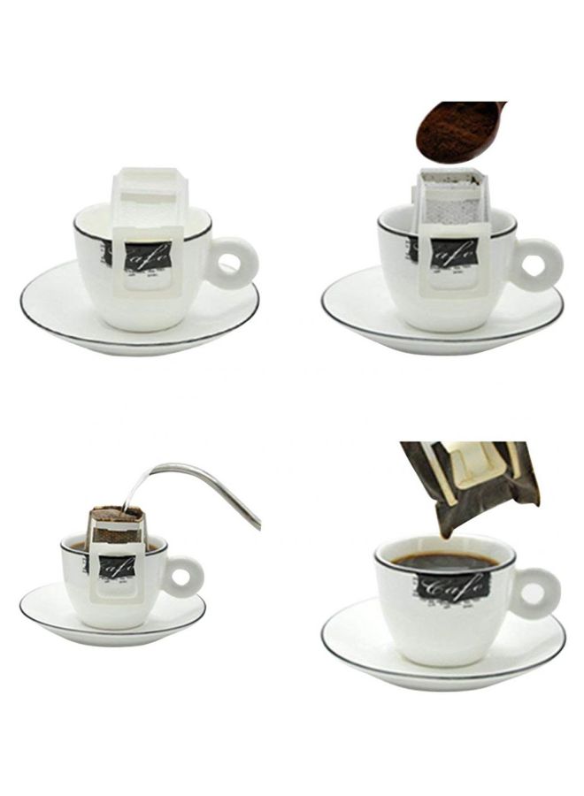 50-Piece Hanging Ear Drip Coffee Filter Beige 5x8x17cm  - Image 3