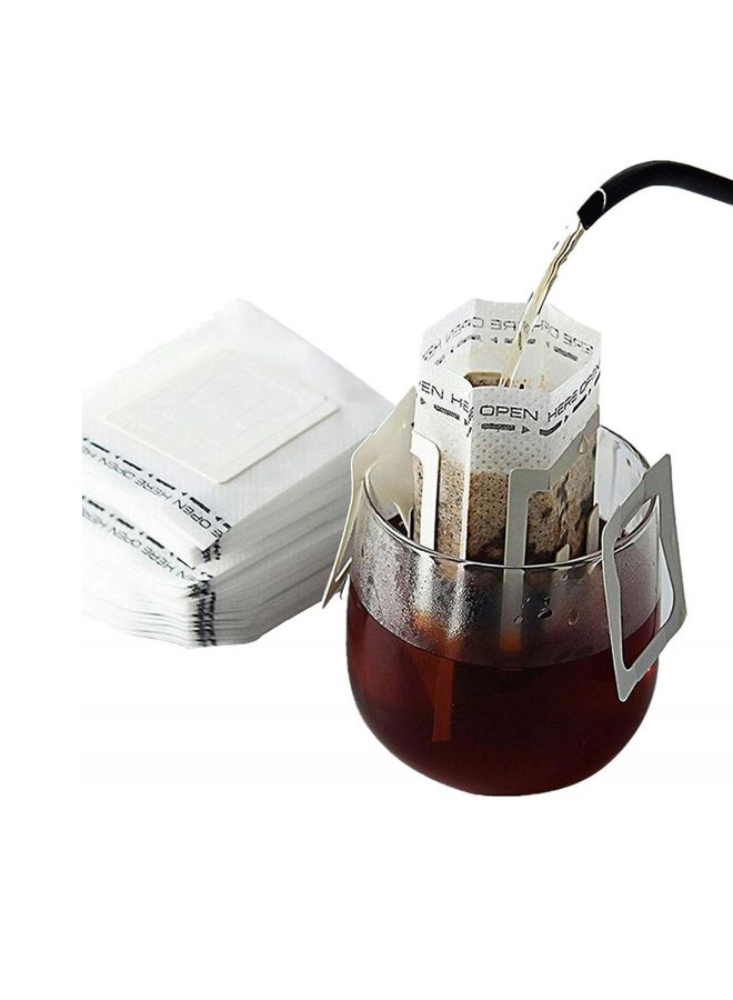 50-Piece Hanging Ear Drip Coffee Filter Beige 5x8x17cm  - Image 4