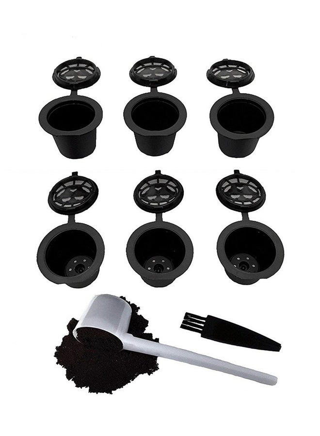 6-Piece Capsule Coffee Filter Black 6 x 7 x 8 centimeter Black 6 x 7 x 8centimeter - Image 1