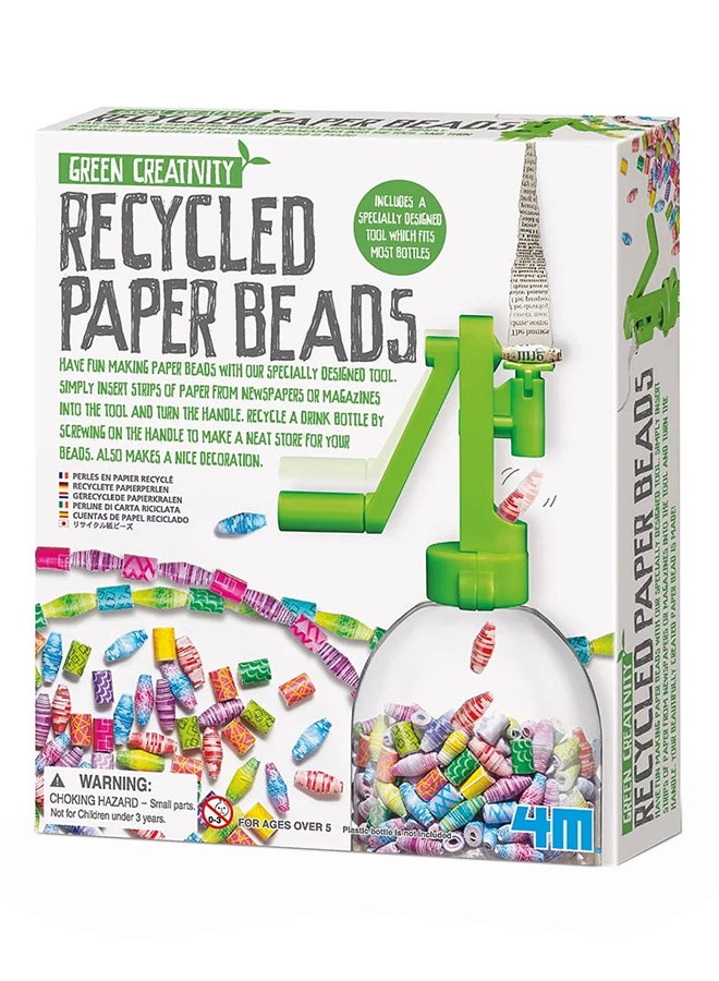 4m Green Creativity - Recycled Paper Beads 18cm  - Image 1