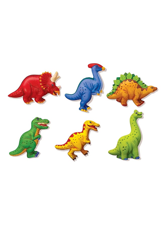 4M Mould & Paint Dinosaur Kit – DIY Plaster Cast Dinosaur Magnets & Badges for Kids Ages 5+ | Includes Glow, Paints, Magnets & Badge Pins | STEM Craft Activity Kit 18.2cm - Image 2