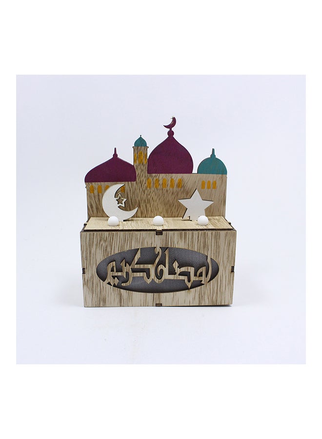 مصباح زينة رمضاني على شكل هلال خشبي 13.5 x 15.5 x 5.5سم - Image 2