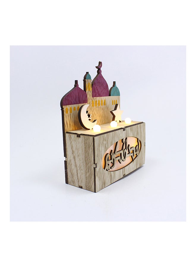 مصباح زينة رمضاني على شكل هلال خشبي 13.5 x 15.5 x 5.5سم - Image 3