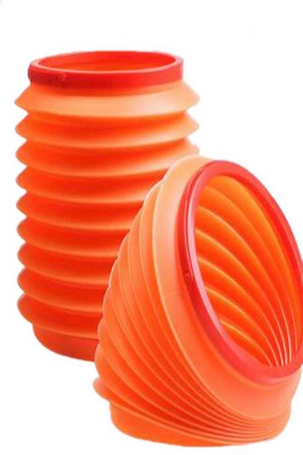 Generic - Magic Car Container Barrel Trash Mini Portable Plastic Vehicle Bucket Foldable Telescopic Storage Box 4L Storage Cylinder Barrel Orange - Image 1