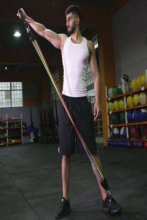 Generic - 11-Piece Sport Resistance Exercise Band With Bag 21 x 18.2 x 6.8cm - Image 1