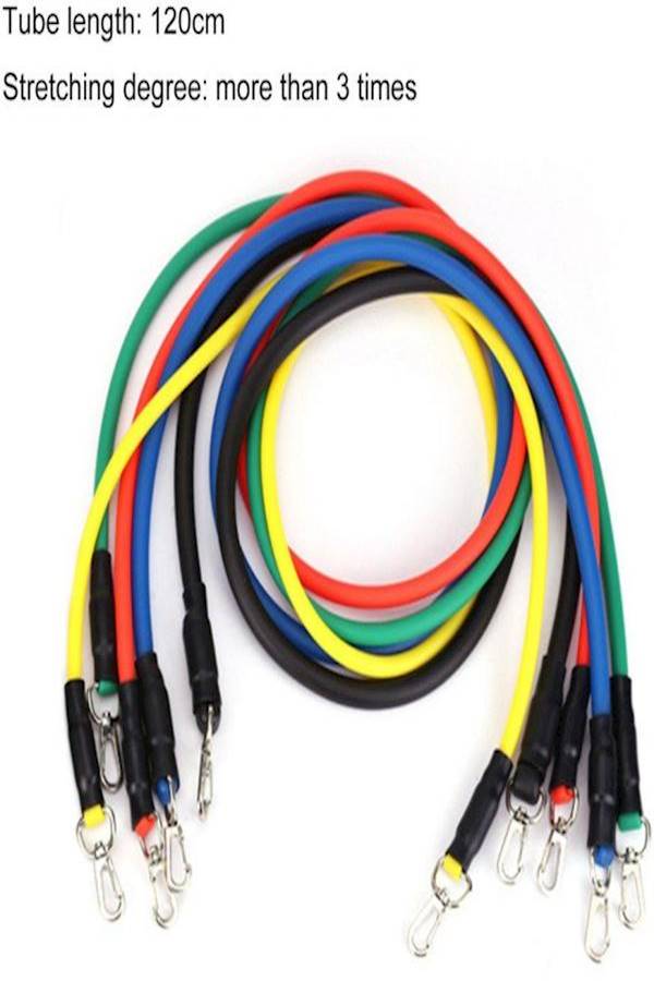 Generic - 11-Piece Sport Resistance Exercise Band With Bag 21 x 18.2 x 6.8cm - Image 1