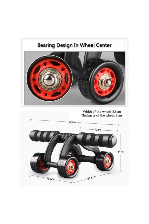 Generic - Four Wheels Abdominal Wheel Ab Roller 1.2kg - Image 1