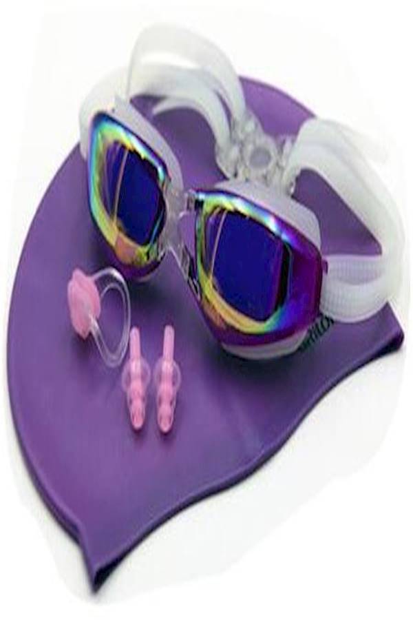 Generic Swimming Set With Nose Clip Ear Plug Caps Goggles 3 Piece  - Image 1