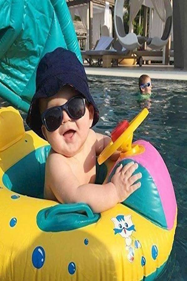 SEEKYOU Inflatable Baby Pool Float Swimming Ring Children Toddler Aid Seat Boat With Sun Canopy - Image 2