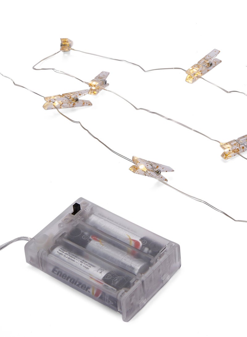 15 LED, Battery Operated, String Light With Clips To Hang Photos, Length 2.27 m Warm White