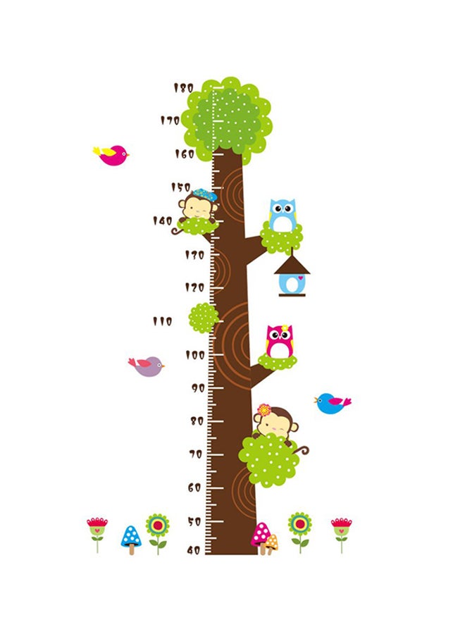 Cartoon jungle Owl Monkeys Children Height Measure Wall Room Wall Sticker - Image 1